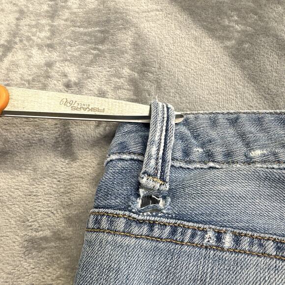 Gap 1969 Easy Straight Distressed Jeans Women's Size 29 Light Faded Blue‎ - Picture 3 of 9